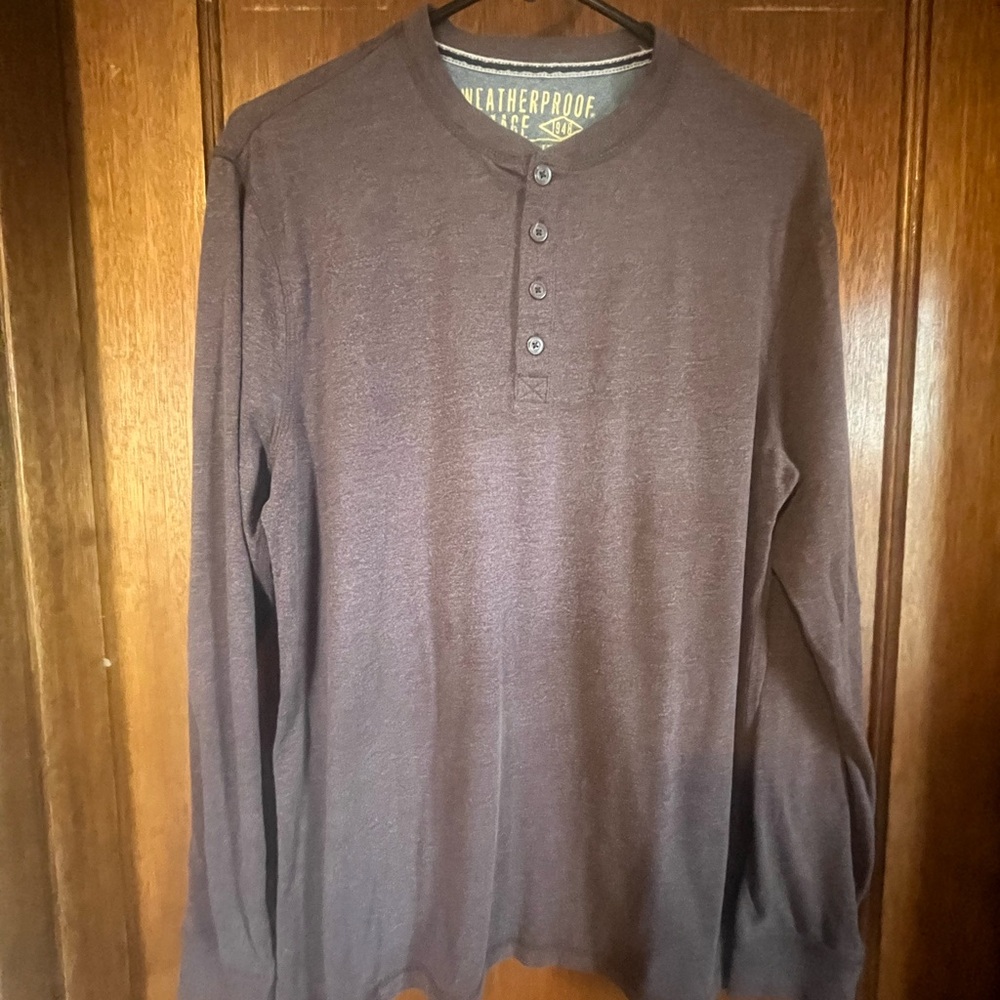 Weatherproof Henley Shirt in Deep Brown